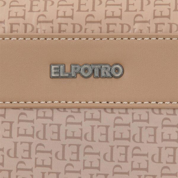 Mochila EL POTRO · Mochila mediana · Coleccion Luna · Color Beige y Negro