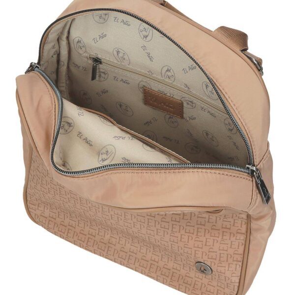 Mochila EL POTRO · Mochila mediana · Coleccion Luna · Color Beige y Negro