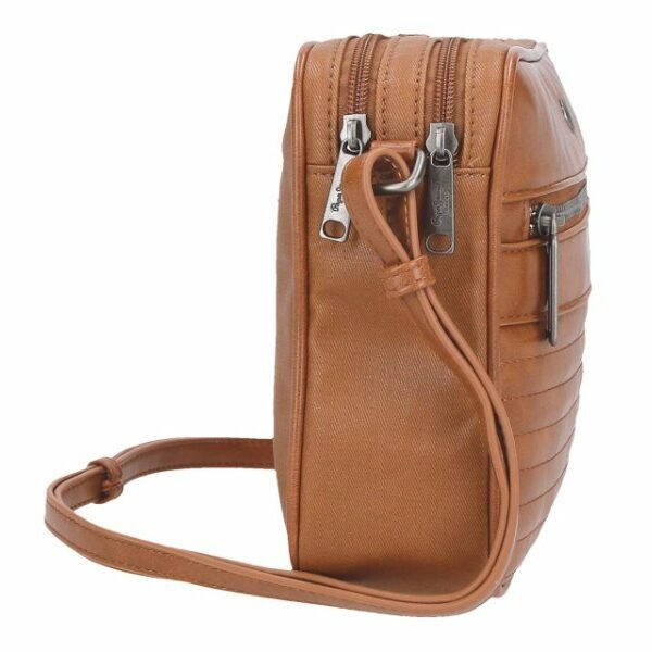 Bolso Pepe Jeans · Bandolera mediana · Doble compartimento · Coleccion Biker · Color Marrón claro