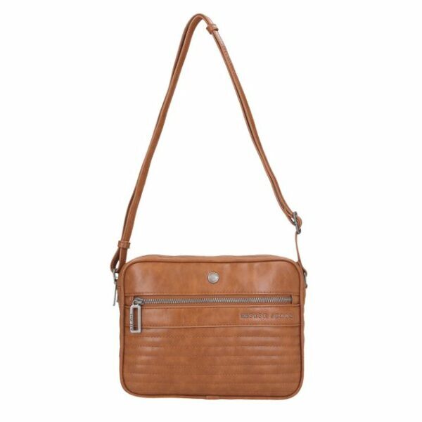 Bolso Pepe Jeans · Bandolera mediana · Doble compartimento · Coleccion Biker · Color Marrón claro