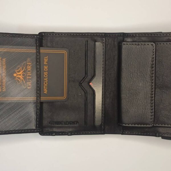 Cartera GUTIORE · Billetero con Monedero · En Piel · RFID · Formato vertical · Con elástico
