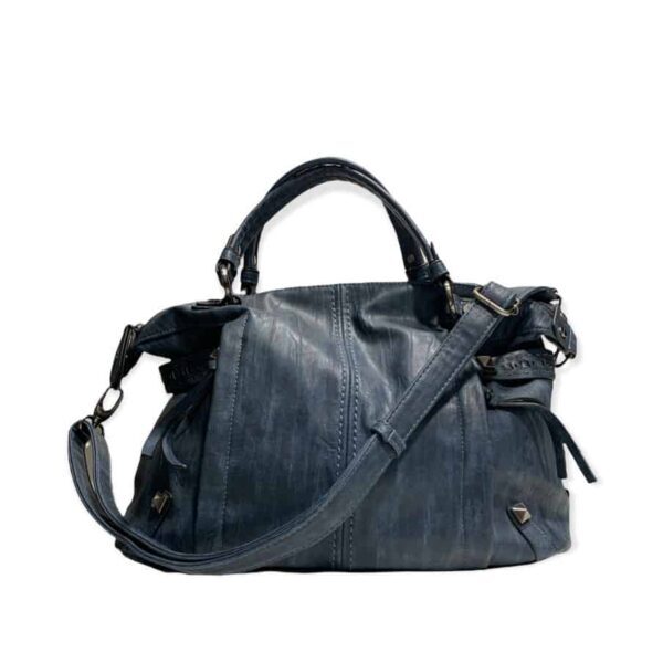Bolso de mujer en color azul con asa de mano y bandolera