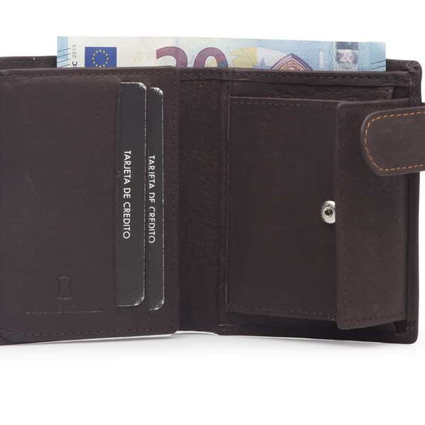 Cartera de hombre de piel con monedero