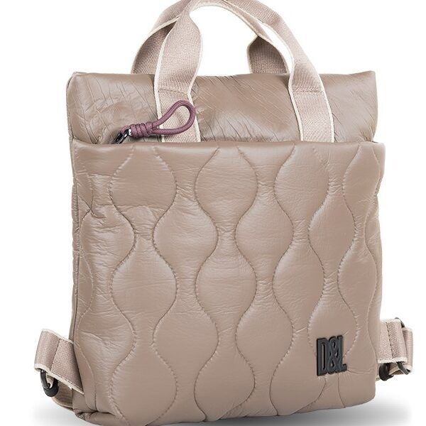 Mochila Devota & Lomba · Mochila cuadrada · Efecto acolchado · Color Taupe