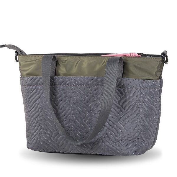 Bolso Devota & Lomba · Bandolera mediana · Con dos asas de mano · Material Nylon · Color Negro/Gris