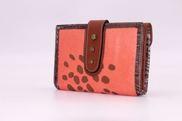 Cartera CATS · Billetero Tarjetero en Piel · Color Anaranjado