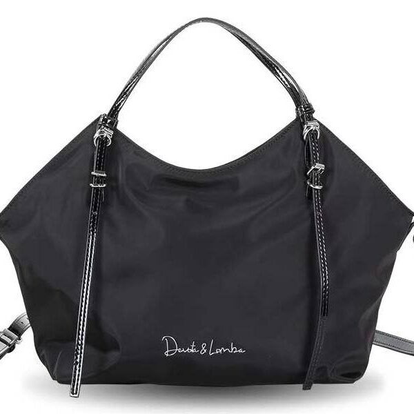 Bolso Devota & Lomba · Bandolera mediana · Con dos asas de mano · Material Nylon · Color Negro