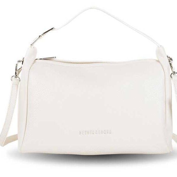 Bolso Devota & Lomba · Bandolera mediana · Con asa de mano · Material PU · Color Blanco roto