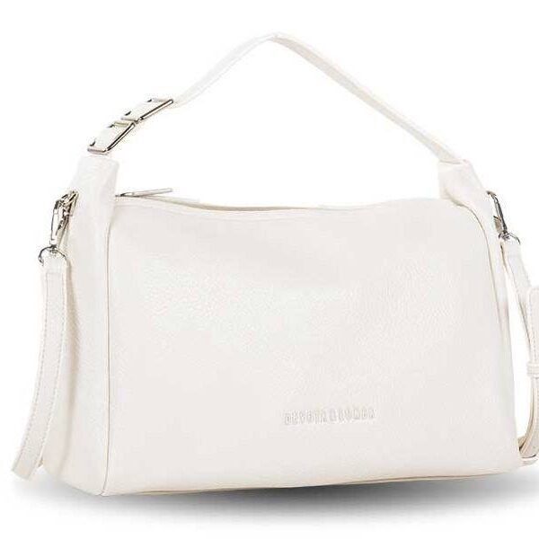 Bolso Devota & Lomba · Bandolera mediana · Con asa de mano · Material PU · Color Blanco roto