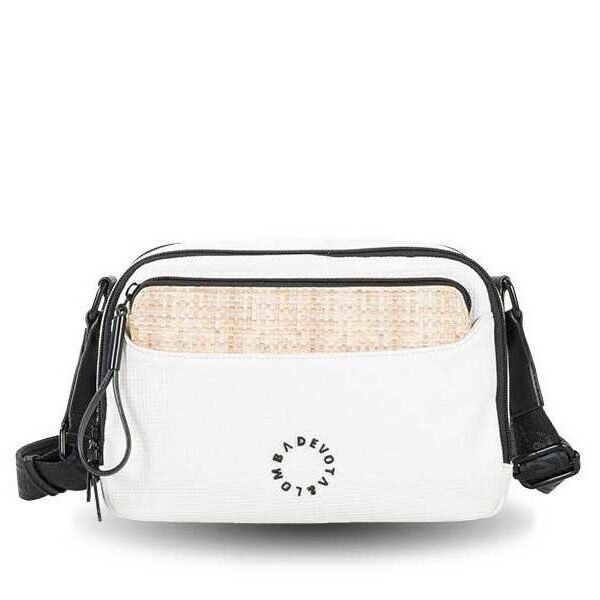 Bolso Devota & Lomba · Bandolera mediana · Doble compartimento · Color Beige y Blanco roto