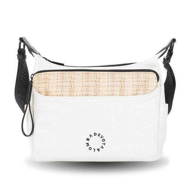 Bolso Devota & Lomba · Bandolera mediana · Doble compartimento · Color Beige y Blanco roto