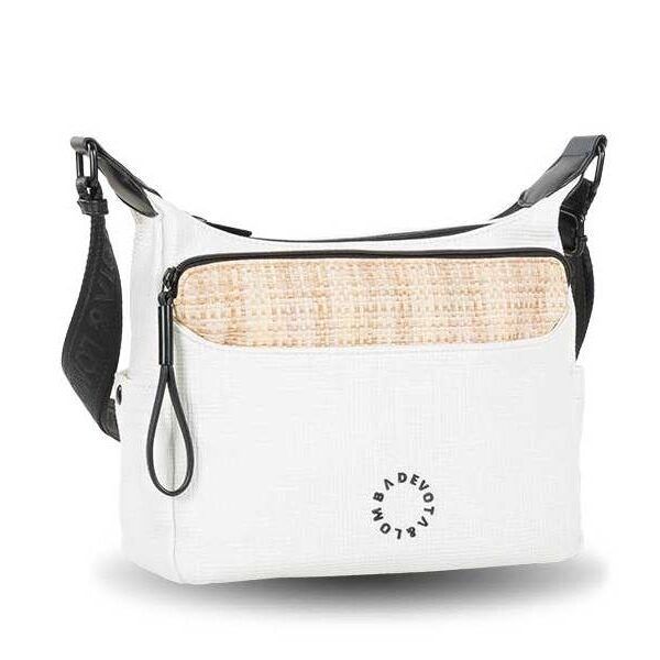 Bolso Devota & Lomba · Bandolera mediana · Doble compartimento · Color Beige y Blanco roto